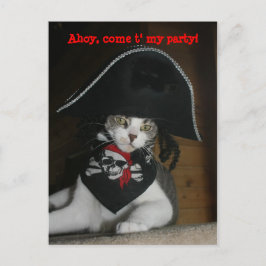 Anpassade Funny Pirat Cat Vykort
