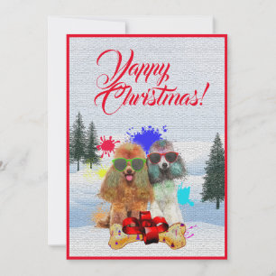 Anpassade Funny Pudel Hund julkort Meddelande