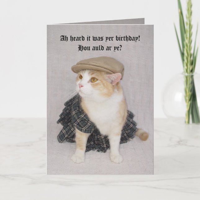 Anpassade Funny Scottish Fold Scottish Birthday Kort (Framsida)