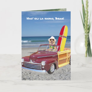 Anpassade Funny Surfer Birthday Kort