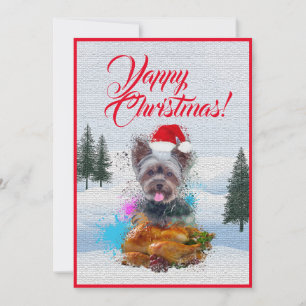 Anpassade Funny Yorkie Hund Yappy-julkort Meddelande