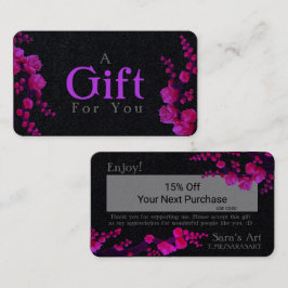 Anpassade Fuschia Cherry Blommar Gift Card Visitkort