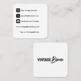 Anpassade Fyrkantiga Logotyp Visitkort | Rundade H