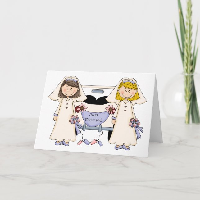 Anpassade Gay Female Bröllop Ny gifta Tees Meddelande (Framsida)