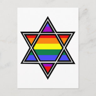 Anpassade Gay pride Rainbow Star of David Vykort