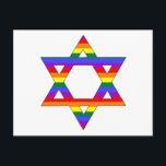 Anpassade Gay pride Rainbow Star of David Vykort<br><div class="desc">Anpassade Gay pride Rainbow Star of David</div>