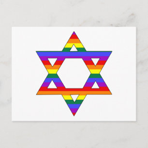 Anpassade Gay pride Rainbow Star of David Vykort