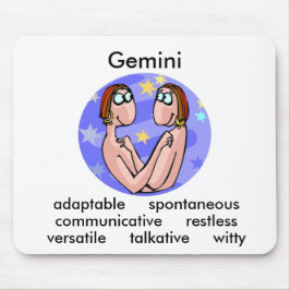 Anpassade Gemini-egenskaper med Cute Tecknad Twill Musmatta