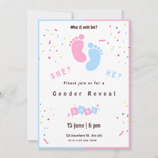 Anpassade Gender Visa inbjudan
