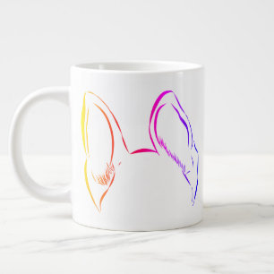 Anpassade German shepard Öron Jumbo Coffee Mugg