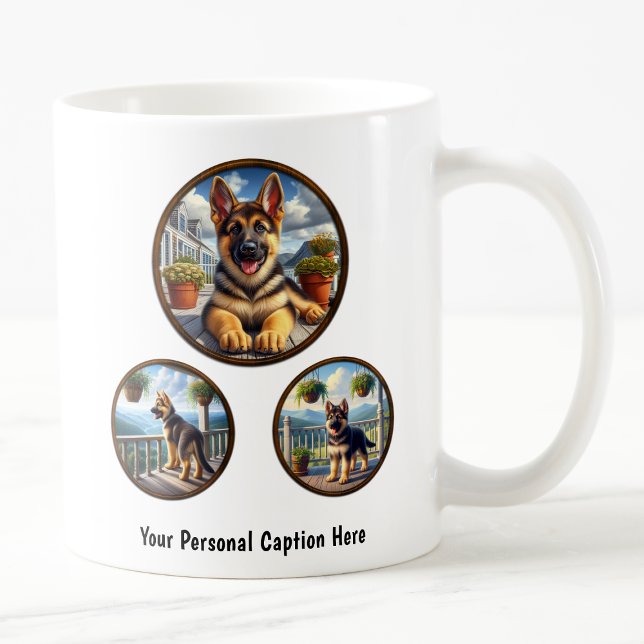 Anpassade German Shepherd Puppy Kaffemugg (Skapare uppladdad)