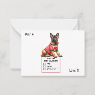 Anpassade German Shepherd Puppy Valentine Anteckningskort