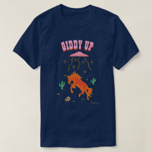 Anpassade Giddy Up Horse UFO Abduction T Shirt