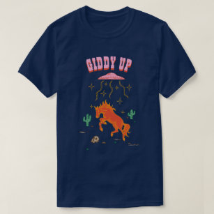 Anpassade Giddy Up Horse UFO Abduction T Shirt