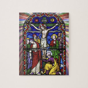 Anpassade Gift for Priest Stached Glass Jigszawa Pussel
