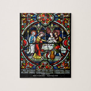 Anpassade Gift for Priest Stached Glass Jigszawa Pussel