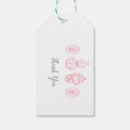 Anpassade Ginger Burk Rosa Gift-Märkre Presentetikett