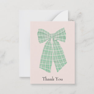 Anpassade Gingham Coquette Bow Tack Anteckningskort