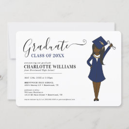 Anpassade Girl Avatar | High School Studenten Inbjudningar