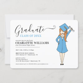 Anpassade Girl Avatar | High School Studenten Inbjudningar