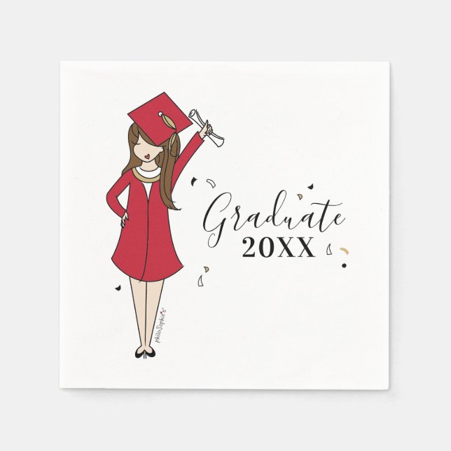 Anpassade Girl Avatar | High School Studenten Pappersservett (Framsidan)