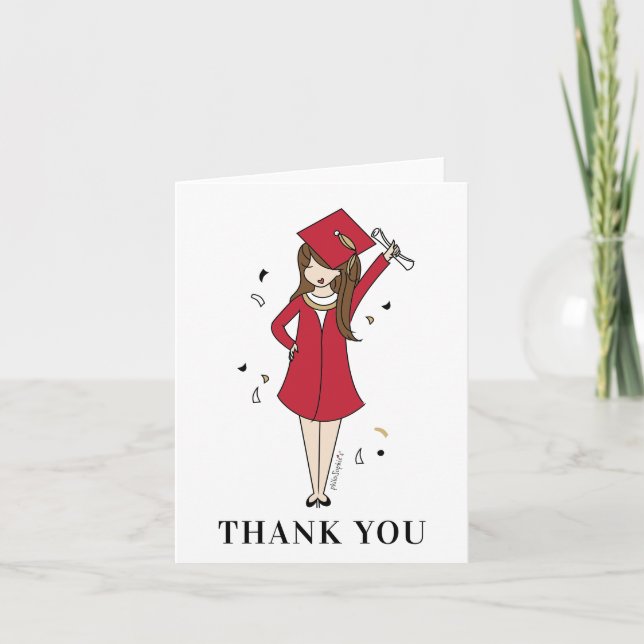 Anpassade Girl Avatar | High School Studenten Tack Kort (Framsida)