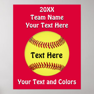 Anpassade Girls Softball Team Poster