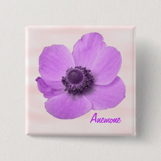 Anpassade Girly Rosa Anemone-knapp Knapp
