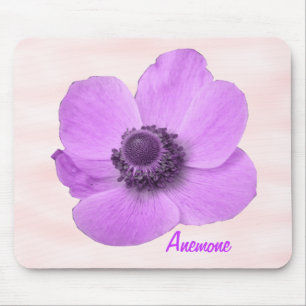 Anpassade Girly Rosa Anemone Mousepad Musmatta