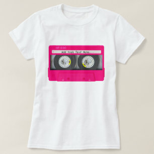 Anpassade Girly Rosa-kassettband Tee