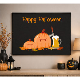 Anpassade Glad Halloween-pumpor & Öl Poster