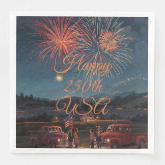 Anpassade Glada 250-års USA Patriotiska Fyrverkeri Pappersservett