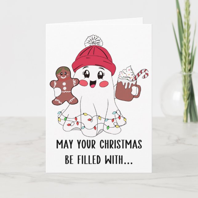 Anpassade glada jul kaffe citat för vänner  helgkort (Framsida)