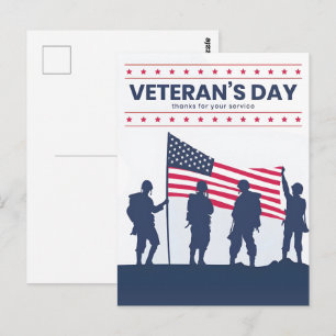 Anpassade glada veteransdag! Tack-kort 2025 Vykort