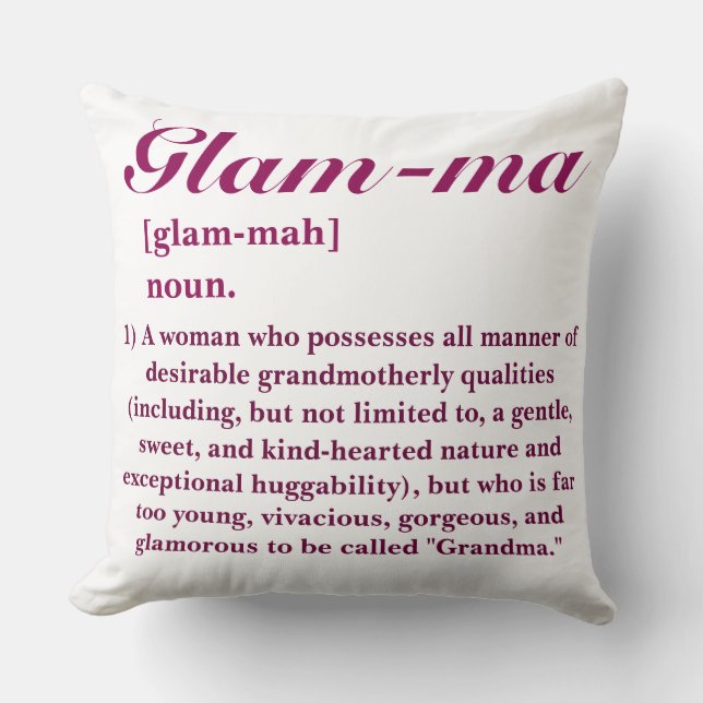 ANPASSADE Glamoral Grandma ’Glam-morsa’ Kudde (Framsida)
