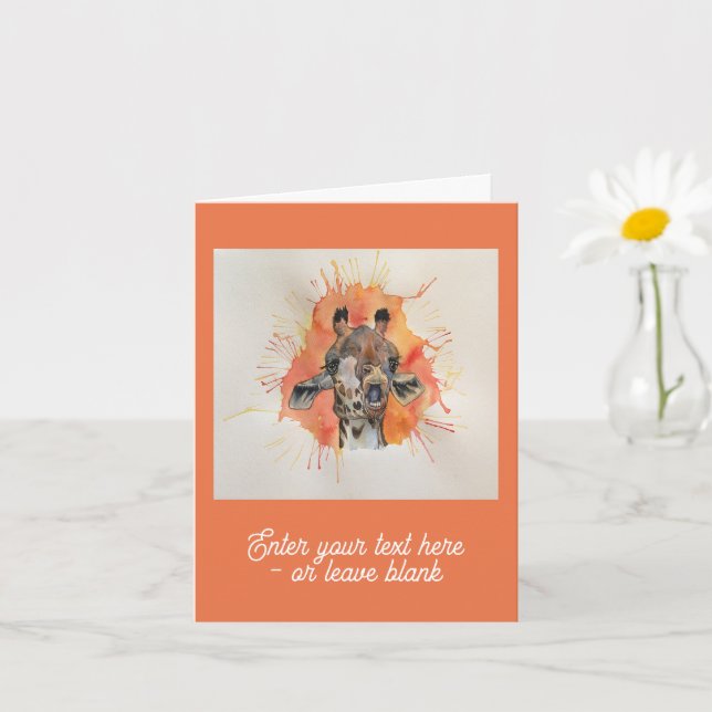 Anpassade Gobsmacking Giraffe Hälsning Card Kort (Liten växt)