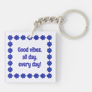 Anpassade goda vibes, blå Blommigt Evil Öga Amulet