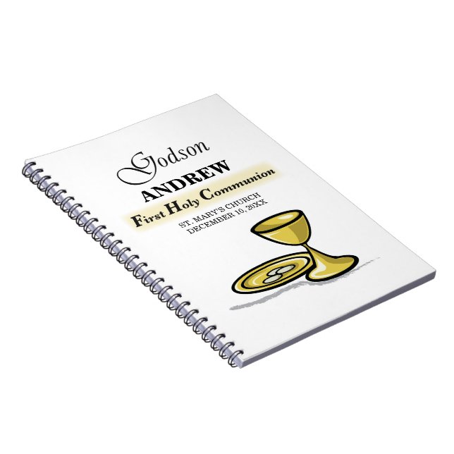 Anpassade, Godson First Communion Chalice Anteckningsbok (Högra Sidan)