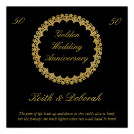 Anpassade Golden Bröllop-årsdagen Perfect Poster