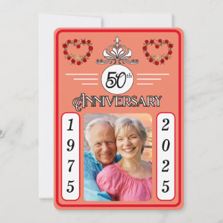 Anpassade Golden Jubilee 50-årskort Julkort