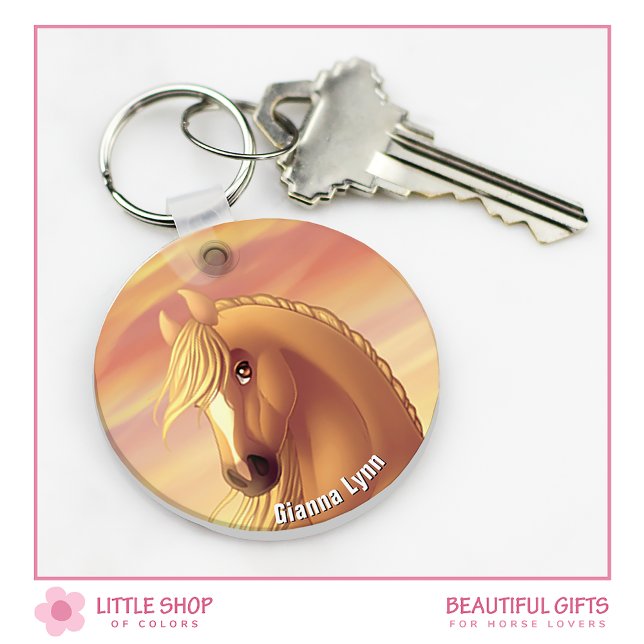 Anpassade Golden Palomino Horse Nyckelring (Skapare uppladdad)