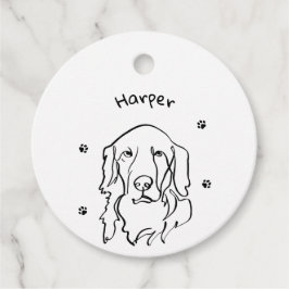 Anpassade Golden Retriever Line Art Gåvor Etiketter