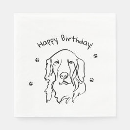 Anpassade Golden Retriever Line Art Pappersservett