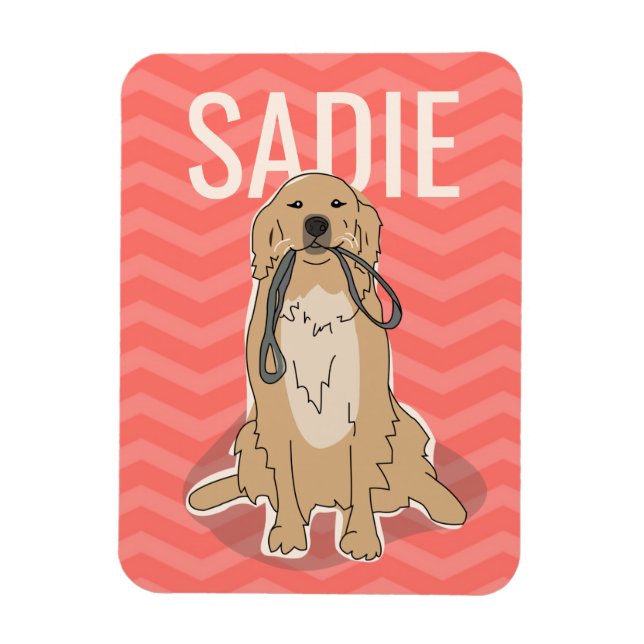 Anpassade Golden Retriever Magnet (Vertikal)