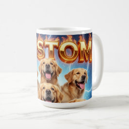 Anpassade Golden Retrievers Kosmisk Blixtdesign Kaffemugg