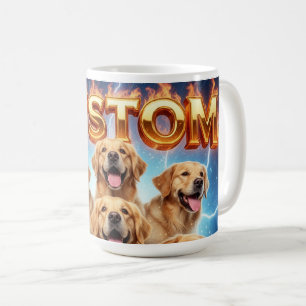 Anpassade Golden Retrievers Kosmisk Blixtdesign Kaffemugg