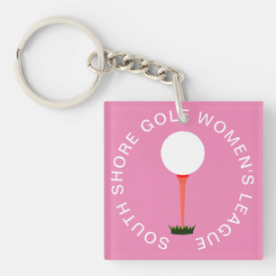 Anpassade Golf Members Gift för Rosa Acrylic Keych