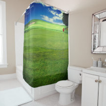 Anpassade Golf Scene Shower Curtain