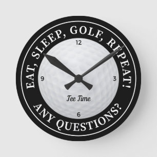 Anpassade golfbollar Sport Golfare Dekor Svart & V Rund Klocka
