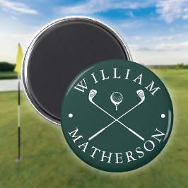 Anpassade golfklubbor smaragdgröna och vita magnet